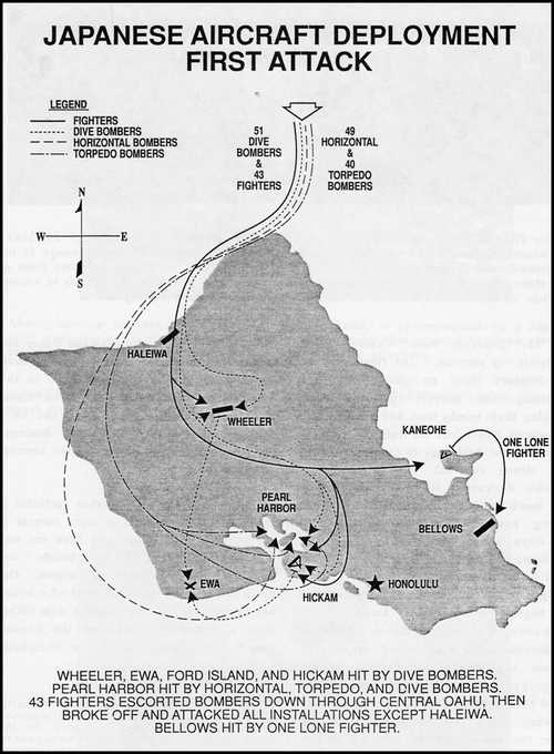 Map of FIRST ATTACK BY JAPANESE on 12/7/1941