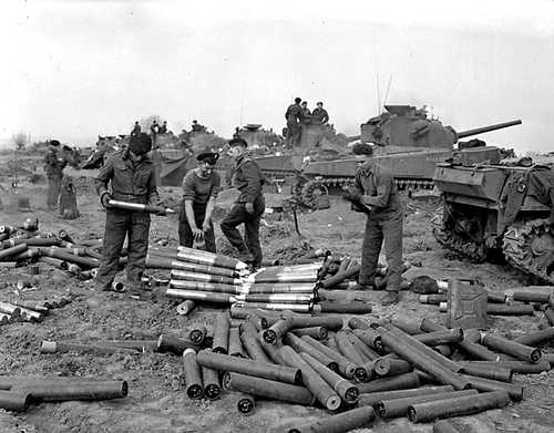 Stacking 75mm. shells
