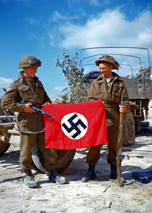 Captured Nazi flag