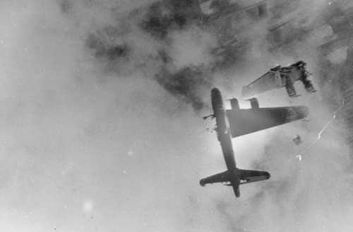 B-17 wing blown off