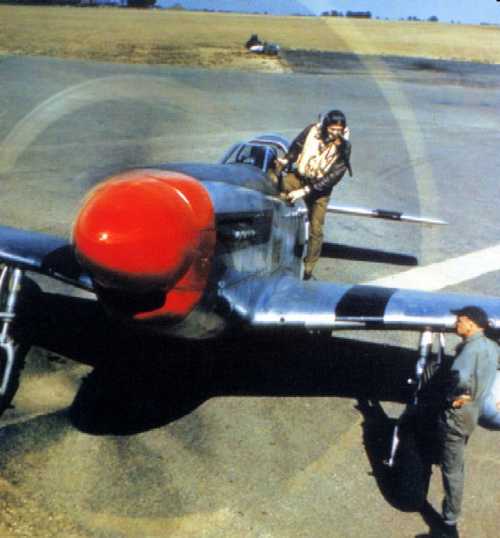 P-51D Mustang and ground crew