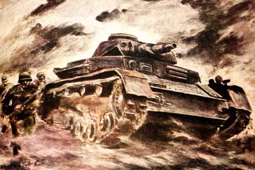 Panzer painting Watercolor of german tank