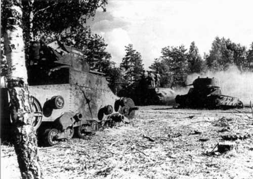 T-34 and knocked out T-26. 1944  