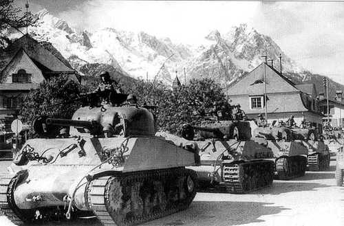 Tanks in the Bavarian town