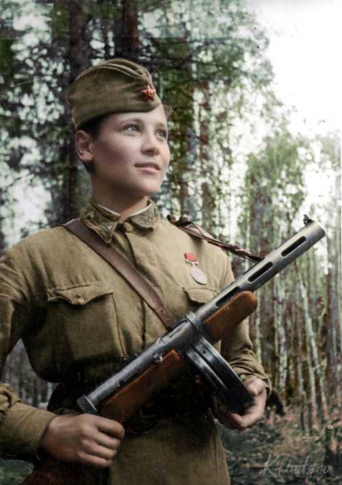 Lyubov Karzeva, combat medic, scout, 1942