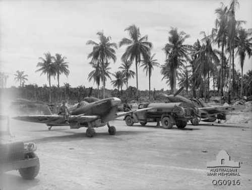 RAAF Spitfire and Kittyhawks on Los Negros