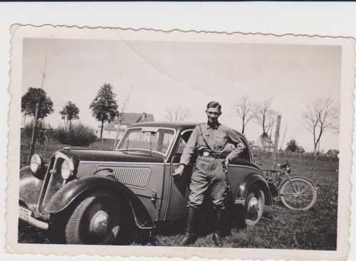 Photo of German and his car
