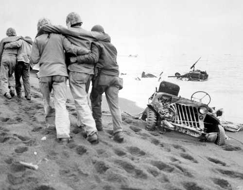 Wounded Marines at Iwo Jima