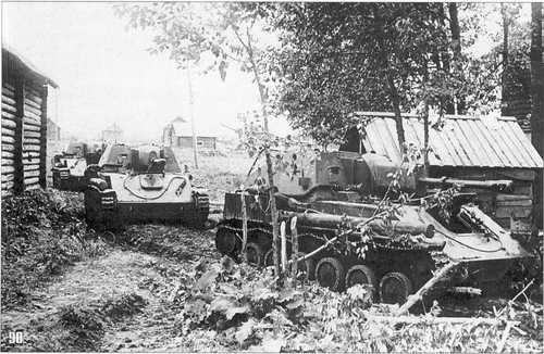 Soviet SU-76M battery advance Karelian front 1944