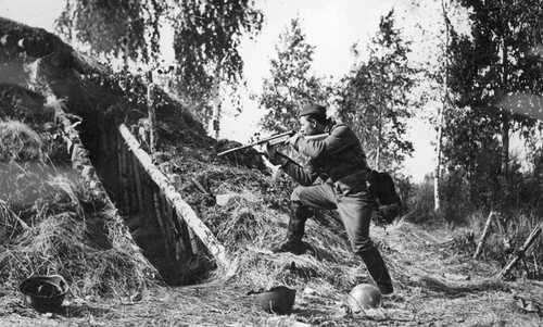 Finnish soldier aiming....
