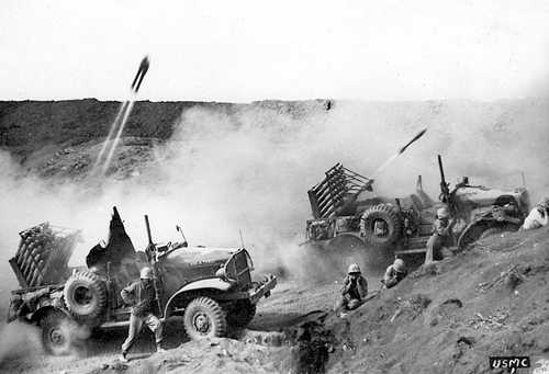 Shelling on Iwo Jima