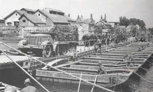 pontoon bridge,France 1940.