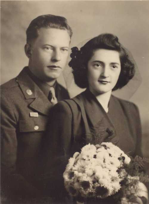 T/Sgt. Raymond Heilman & Bride 1944