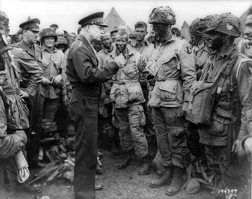 Eisenhower with airborne troops before D-Day - Jun