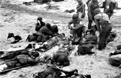 D-Day casualties on U.S. landing beach