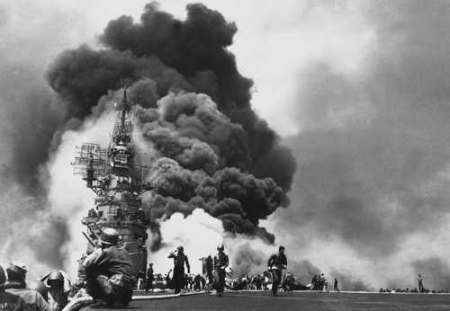 Kamikaze Attacks on USS Bunker Hill