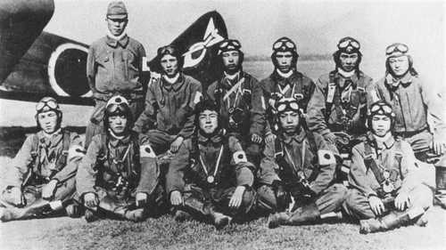 Group photo of kamikaze pilots