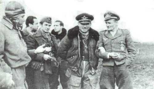 9th Fighter Group pilots and Luftwaffe pilot