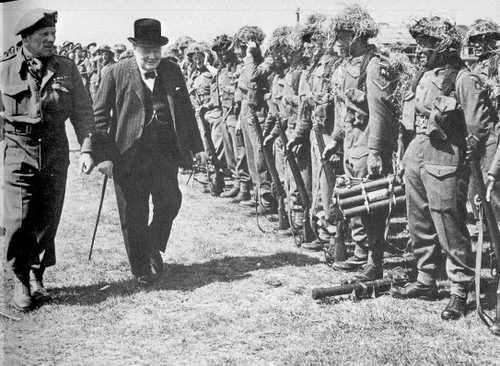 Inspecting British troops