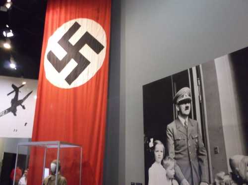 Nazi Banner and Picture of Adolf Hitler
