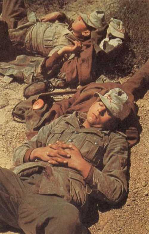 Tired DAK soldiers