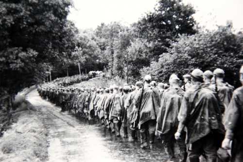 German troops on the march. 