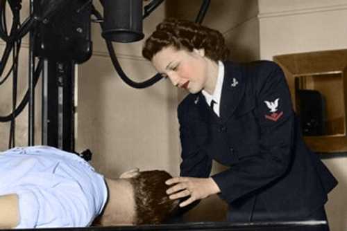 WWII WAVES Corpsman Giving Patient X-Ray