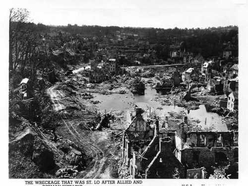 St. Lo after Allied and German shelling