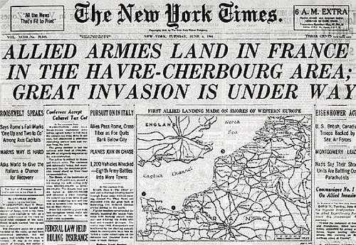 Allied Invasion D - Day Newspaper Report