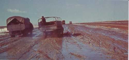 Muddy roadway