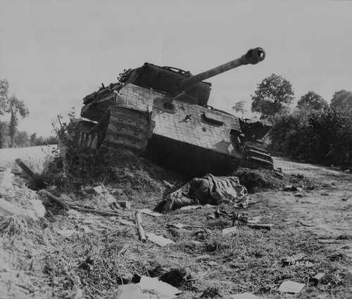 Wrecked Panther Tank