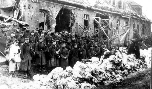 German soldiers under guard