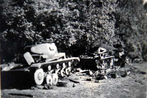 Destroyed tanks. 