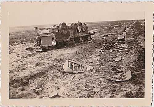 german half track overturned destroyed