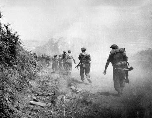 British troops on the attack