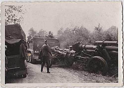 German halftrack pulling artillery