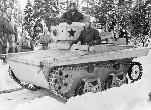 Swedish volunteers with captured Soviet tank