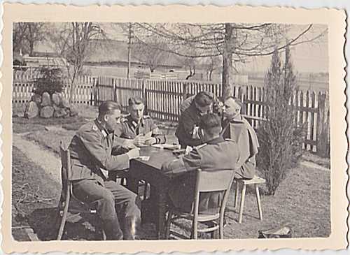 Germans playing cards/haircut
