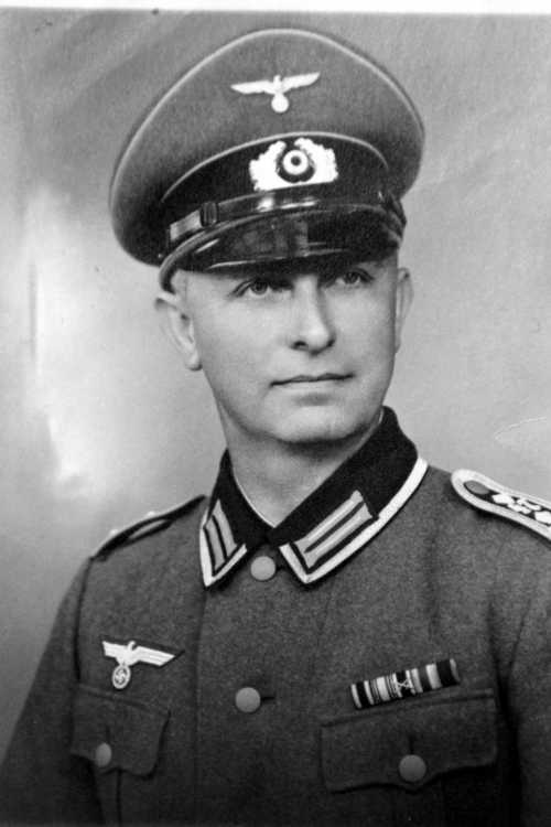 Studio portrait of German soldier 