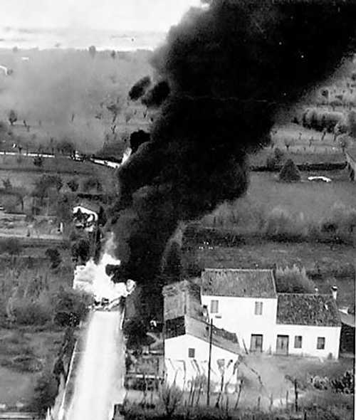 Convoy destroyed after air raid