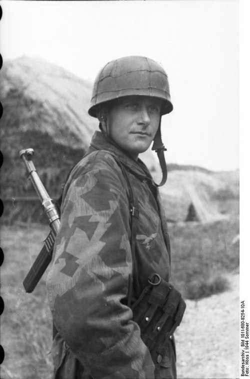 German paratrooper in Normandy