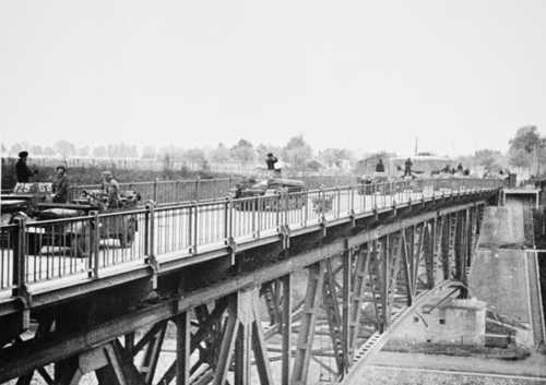 German Troops Crossing Bridge