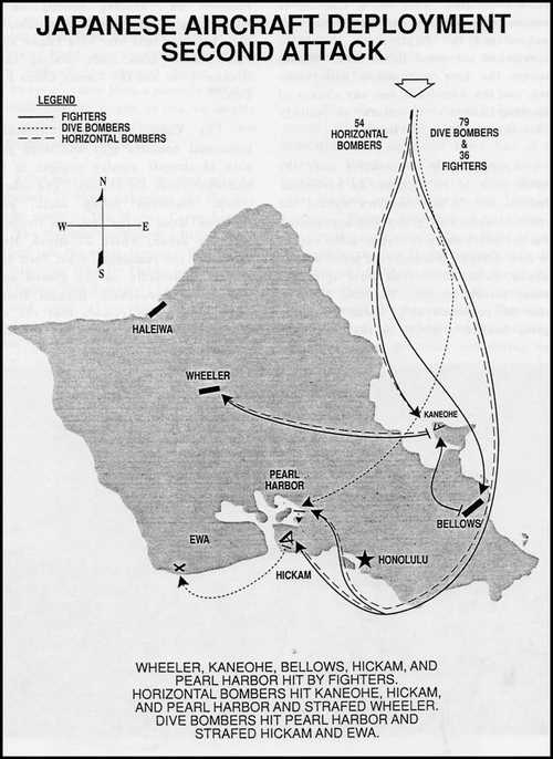 Map of 2ND ATTACK BY JAPANESE on 12/7/1941