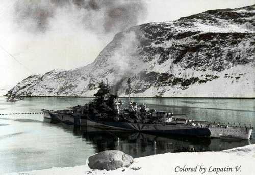 Battleship Tirpitz in Fetten-ferd. 