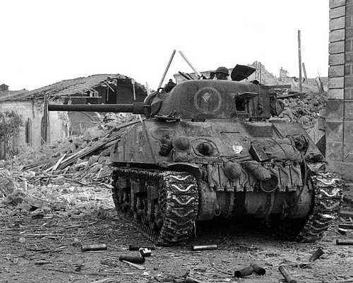 Canadian Sherman in Ortona