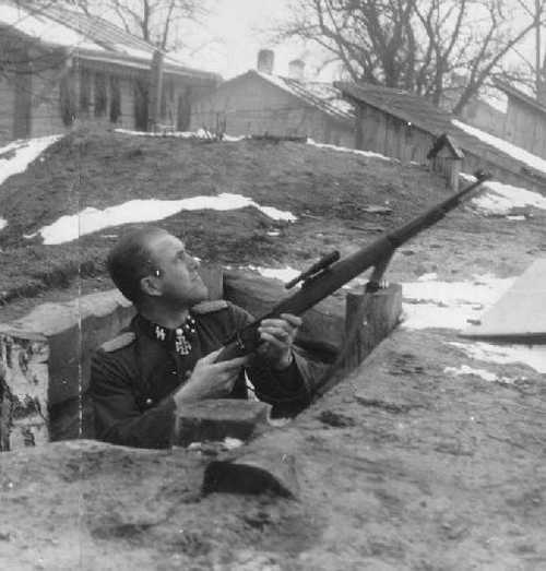 Hans Dorr as a sniper