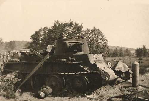 Destroyed tank
