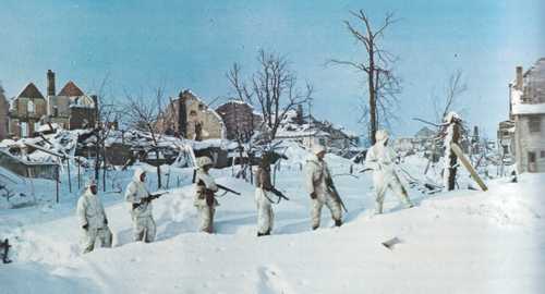 On the offensive in the snow January 1945