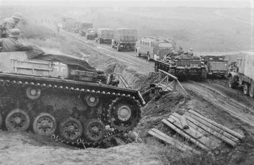 Armored column on the move
