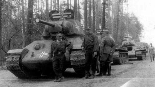 T-34 on the side of a road